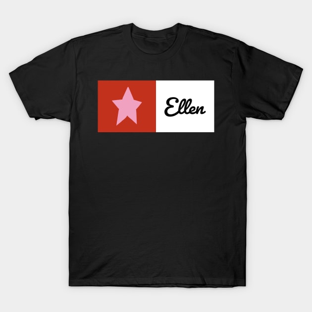 Pink Star on Red with Ellen Graphic T-Shirt by ellenhenryart